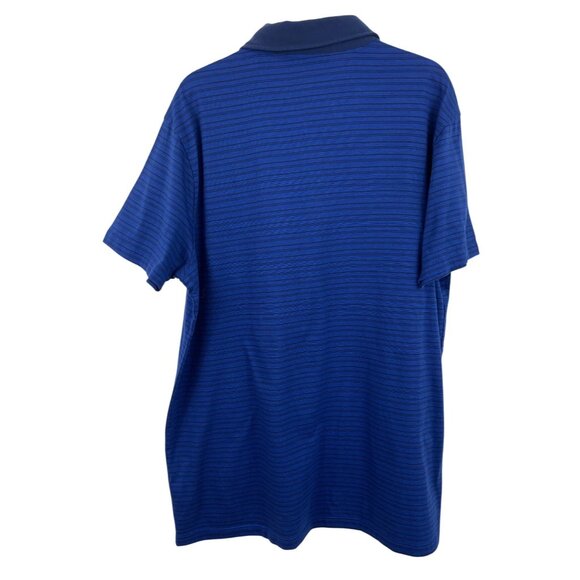 Apt. 9 Mens Size Large Blue/Black Striped Short Sleeve Polo Shirt - Picture 2 of 7